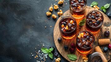 Refreshing Blueberry and Walnut Cocktails photo