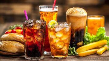 Refreshing Drinks with Snacks. A Summer Feast photo