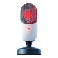 Podcast recording microphone in modern workspace png