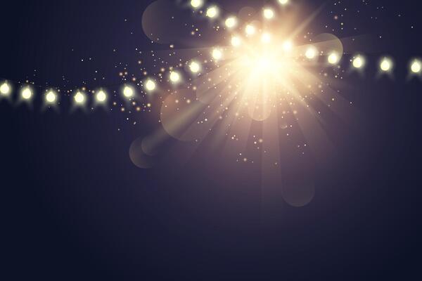 Modern lights effect with decoration bright light. Illustration