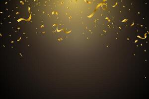 Gold confetti with sparkling background. Illustration vector