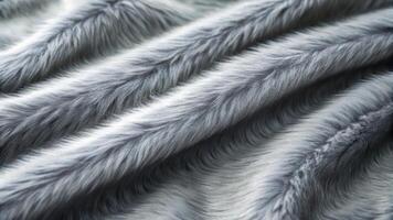 A close up of a fluffy gray fur blanket photo