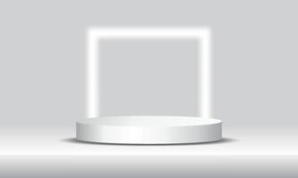 Minimalist 3D Cylinder Podium with Background for Product Display and Branding vector