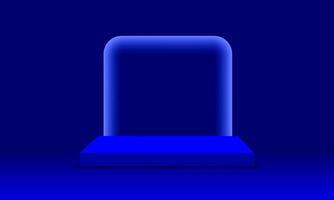 Geometric product display concept, rectangular podium on background, vector