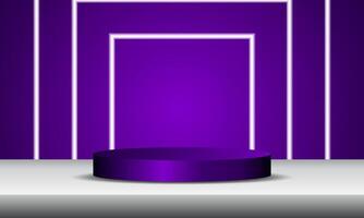 3D product podium backdrop. Abstract geometric composition in minimalist design. Studio display showroom product base, Fashion show stage mockup scene. vector