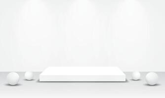 3D podium background with pedestal. Product display presentation platform layout. vector