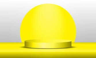 3D product podium background on empty floor. Abstract composition in minimalist design. Studio showroom product stage base. vector