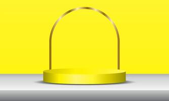 3D podium backdrop. Abstract composition in minimalist design. Studio showroom product base. vector