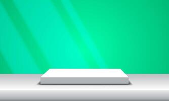 Minimalist abstract scene with geometric platform. 3D rendering of background with podium. Stand for product display. vector