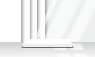 3d background product display stage with geometric platform stand to showcase products. vector
