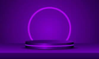 3D podium with background. perfect for modern interior concept product display mockup vector