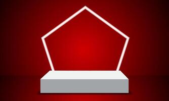 Product display podium 3d background with geometric platform. vector