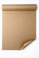 Blank Brown Paper Roll with Curled Edge for Art or Craft photo