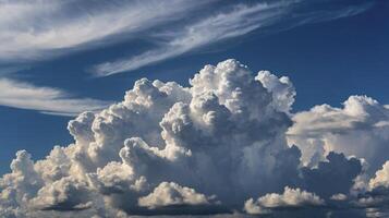 Towering Cumulus Cloud Formation Against a Deep Blue Sky photo