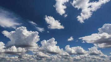 Observing Clouds in a Vivid Blue Sky on a Sunny Day photo