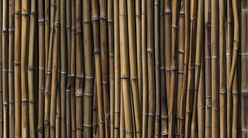 Close-up of a Brown Bamboo Wall Background Textured and Natural photo