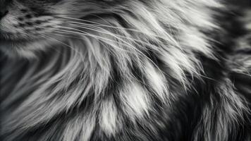 A close up of a cat's face with long hair photo
