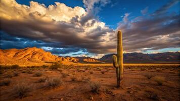 Saguaro cactus in the desert photo
