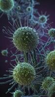 Close-up of Microscopic Viruses and Cells for Medical Visualization photo