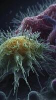 Analyzing Microscopic Image of Cancer Cell or Virus with Spikes photo