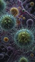 Microscopic View of Virus Cells or Pathogens Illustration for Medical Concept photo