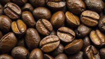 Roasted Coffee Beans Close-up Showing Rich Texture and Aromatic Appeal photo