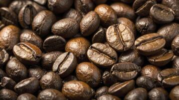 Roasted Coffee Beans Close-up for Coffee Lovers and Cafe Designs photo