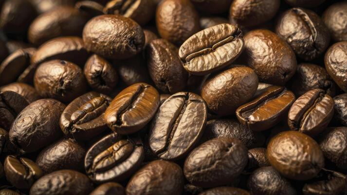 Roasted Coffee Beans Close Up View for Coffee Drink Preparation