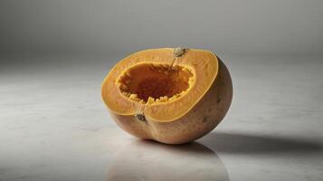 Sliced Winter Squash Still Life with Warm Tones and Studio Lighting photo