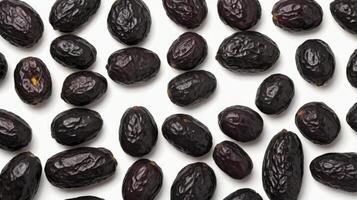 Arrangement of Medjool Dates on a White Background for Food Photography photo