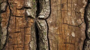 Detailed Tree Bark Close-up Showing Deep Grooves and Natural Textures photo