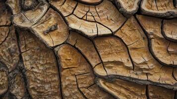 Examining Tree Bark Texture Detail with Cracks and Unique Patterns photo