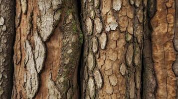 Closeup Tree Bark Texture Showing Natural Wood Grain Patterns photo