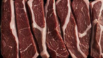 Raw Chuck Steak Meat with Fat Marbling for Grilling or Cooking photo
