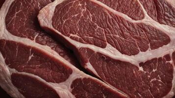 Close Up of Fresh Raw Chuck Steak Meat Cut Ready to Cook photo