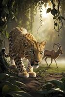 Leopard Stalking Prey Through the Jungle a Wildlife Photography Adventure photo