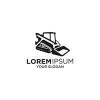 simple bulldozer silhouette logo designs vector