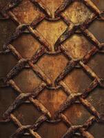 Rusty Metal Chain Pattern on Textured Grunge Background for Design photo