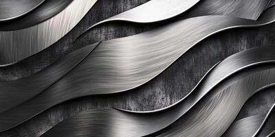 Abstract Metal Curves on a Dark Background for Design and Modern Art Use photo