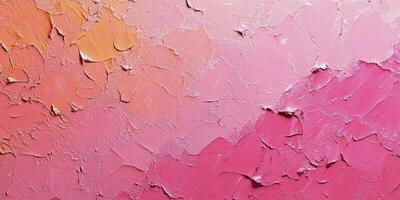 Textured Abstract Painting with Pink and Orange Color Palette and Brush Strokes photo