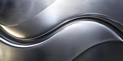 Abstract Metallic Wave Design with Shiny Metal Surface and Elegant Flow photo