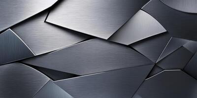 Abstract Metallic Background with Geometric Shapes and Textured Surface Design photo