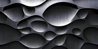 Abstract Metal Surface with Organic Shapes and Textured Metallic Finish photo