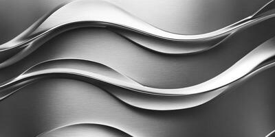 Abstract Metallic Waves Background Texture with Smooth Lines and Modern Design photo