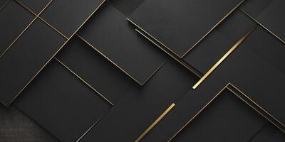 Geometric Black and Gold Abstract Design with Modern Lines and Elegant Style photo
