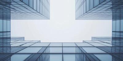 Modern Architecture Glass Buildings Viewed From Below on a Cloudy Sky Day photo