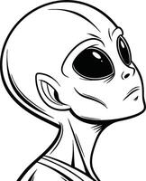 Alien face coloring pages vector