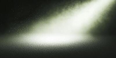 Spotlight Illuminating Dark Stage with Mist and Particle Effects photo