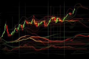 Analyzing Stock Market Chart with Candlestick Patterns and Volatility Bands photo