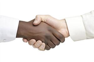 Diverse Hands Shaking in Business Agreement Showing Partnership Success photo